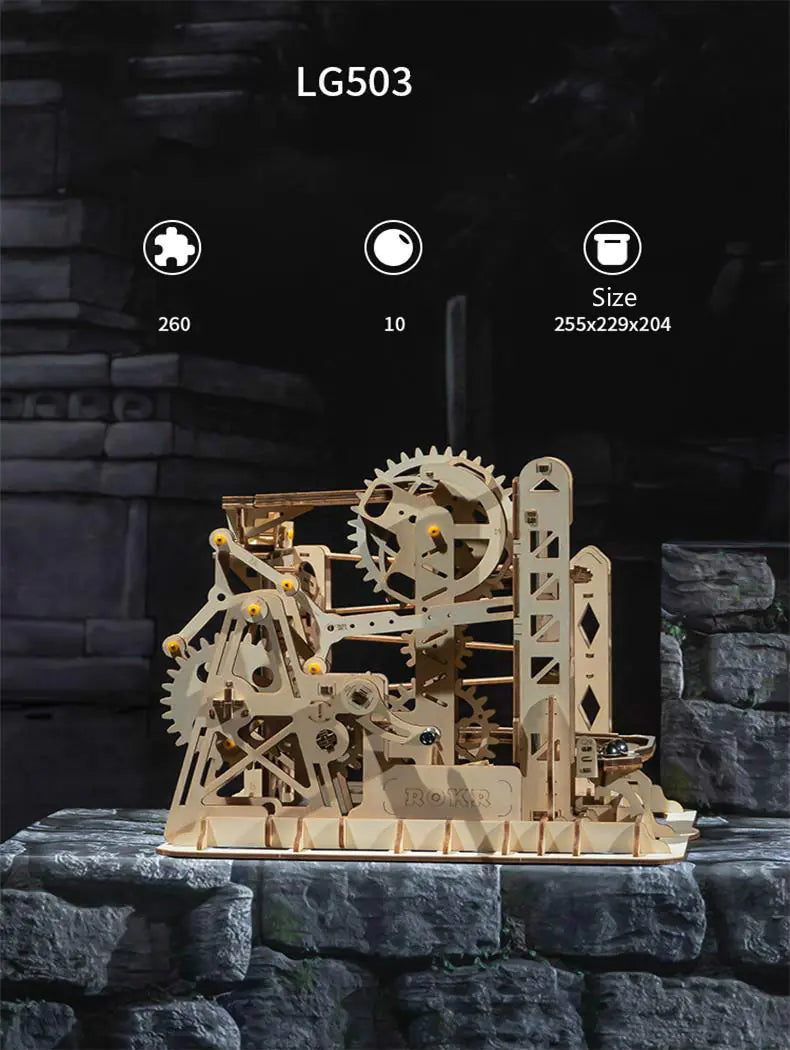 Tower coaster marbel run! 3D Wooden Puzzle Toy - Educational Mechanical Model