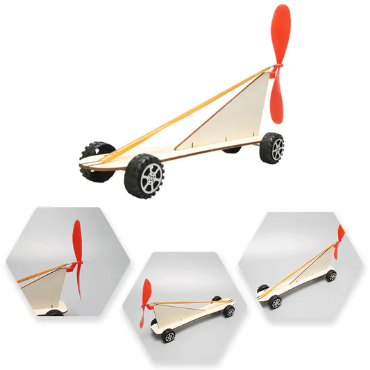 Rubber Band Power Car DIY Science Kit for Kids