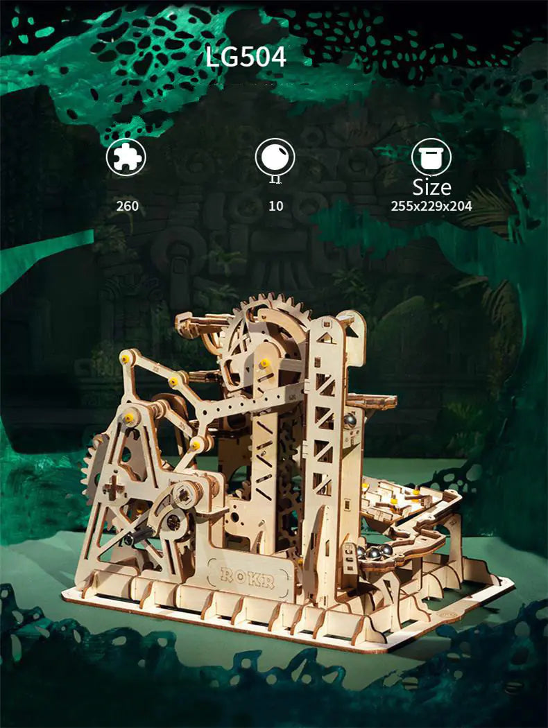 Tower coaster marbel run! 3D Wooden Puzzle Toy - Educational Mechanical Model