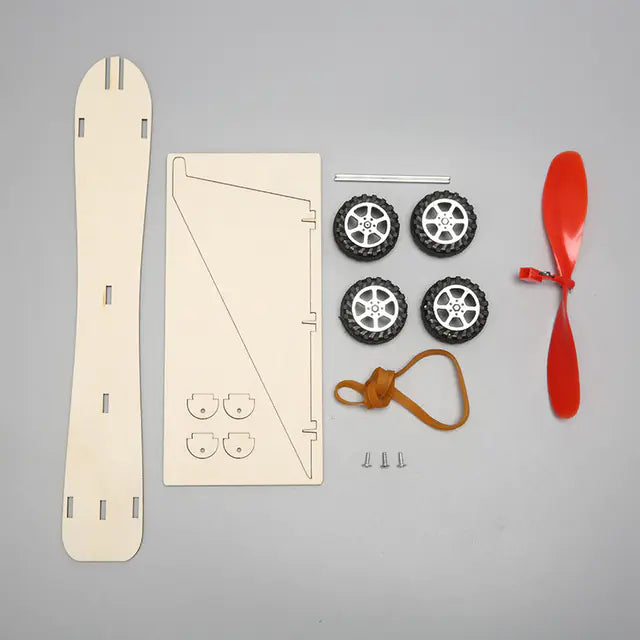 Rubber Band Power Car DIY Science Kit for Kids